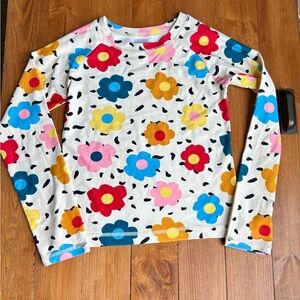 Hanna Andersson Retro Floral Rash Guard 140/10 Long Sleeves